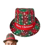 Sombrero fedora de Navidad para hombres - Patrón de copo de nieve sombrero plegable - Sombrero de Navidad, para amigos, hombres, mujeres, adolescentes, ganador de fiesta, vacaciones, interior y