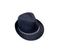 Sombrero Fedora Estilo Panamá, Borsalino con Cinta Decorativa, Sombrero Moderno de Verano, Casual. (FR/ES, Números, 57, Negro)