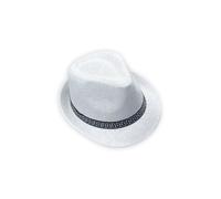 Sombrero Fedora Estilo Panamá, Borsalino con Cinta Decorativa, Sombrero Moderno de Verano, Casual. (FR/ES, Números, 57, Blanco)