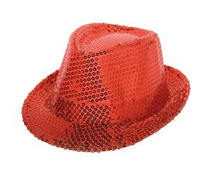 Sombrero Fedora Trilby Trilby lentejuelas de diferentes colores del carnaval de disfraces vestido de lujo despedida de soltero partido de vuelta en - el rojo - juego lazo entre mis más referencias aquí en Amazon - estilo de Michael Jackson -