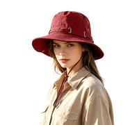 Sombrero Fedora unisex con ala ancha, sombrero de viaje ligero para el día a día, tiempo libre, elegante sombrero de sol al aire libre con aspecto clásico de playa, ideal para todo el año, rojo, Talla