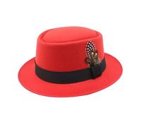 Sombrero Fedora unisex con diseño de ángel besado de lana con pluma, gorra plana clásica de estilo francés para celebración de Oktoberfest Sombrero de pescador 52, RD1., talla única