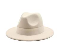 Sombrero Fedora unisex elegante, formal, para decoración de boda, iglesia, fiesta de Panamá, sombrero de jazz, beige, 6 7/8 / 7 1/8