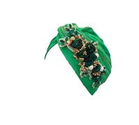 Sombrero Femenino, Turbante Africano con Flores y Diamantes de imitación for Mujer, for Bodas nigerianas, Multicolor(GN8)