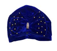 Sombrero Femenino, Turbante con Lazo y Trenza de Terciopelo for Mujer, hiyab, Gorro for quimioterapia contra el cáncer, Multicolor(Royal Blue)