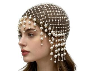 Sombrero genérico con perlas y pompones para mujeres,Estilo artificial novedad con diseño calado | Gorro decorado para mujer - Ideal para citas de amantes de cumpleaños, ,