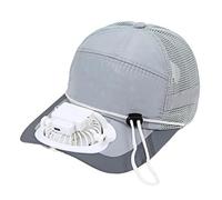 Sombrero genérico con ventilador solar, gorra de béisbol con protección UV, sombrero de energía solar, para festival, caminar, pesca, senderismo, camping, picnic, playa, al aire libre, gris