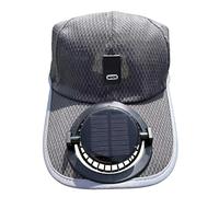 Sombrero genérico con ventiladores solares - Gorra de protección solar con carga USB | Sombrero de ala ancha para hombres y mujeres, playa, verano, camping, pesca, senderismo, golf, jardinería, Gris