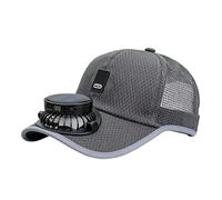 Sombrero genérico con ventiladores solares | protección UV con cargador USB | ala ancha, sombrero para ventilador solar, para exterior, playa, verano, camping, senderismo, jardinería, Gris