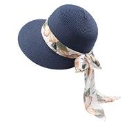 Sombrero genérico de seda para el pelo de noche para hombre Floppy Hat 50 Hat Sun Hats Beach Roll Béisbol Caps que se mueve, azul marino, Talla única