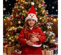 Sombrero genérico Papá Noel - Divertidos accesorios de noche para la cabeza | Sombrero De Navidad Interactivo Peluche Con Luz Y Sonido | Para Rendimiento Escena Fotomatón