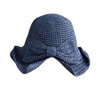 Sombrero genérico para hombre de invierno de ala ancha para mujer, sombrero de sol con lazo tejido en la, sombrero de playa de verano para mujeres y niñas de gendarme para, azul marino, Talla única