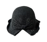 Sombrero genérico para hombre de invierno de ala ancha para mujer, sombrero de sol con lazo tejido en la, sombrero de playa de verano para mujeres y niñas de gendarme para, Le Noir, Talla única