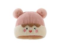 Sombrero genérico para niña y niño, sombrero de punto de lana gruesa y cálida, doble expresión linda, invierno
