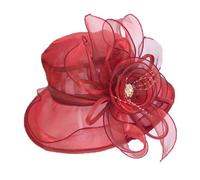 Sombrero genérico Rosa Chica Mujeres Fascinator Lady Tea Iglesia Boda Sombrero De Flor De Novia Gorra Trabajo Hombre Astillero, rojo, Talla única