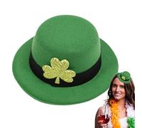 Sombrero genérico verde | Sombrero de satén verde irlandés verde | Sombrero de satén verde de San Patricio Día Irlanda | Traje de liberación de sombrero para fiestas favorable y accesorio de topper de