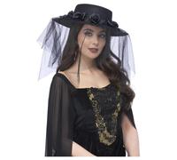 Sombrero Gótico Viuda Negra Para Adultos Accesorio De Disfraz De Halloween
