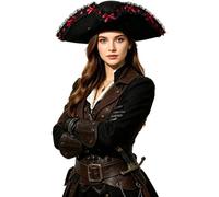Sombrero Halloween Tricornio Adultos Sombrero Colonial Tricornio con Encaje Pieza Tres Esquinas La Colonia Headpiece Fiesta