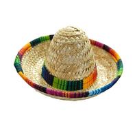 Sombrero Hats, Tiny Party Hats, 6.3x6.3x7.09 Inches, Woven Mini Hat, Wide-Brim Fiesta Decoration, Cute Costume Accessory Set For Birthday, Kids, Children, Dog, Outdoor, Celebration, Home, Living Room