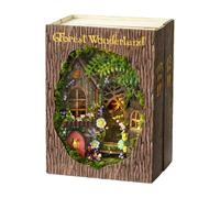 Sombrero hecho a mano | Fantasy Cube Series | Wooden Craft Model Cutting Paper Accessories Can Be Turned Page Design Creative Handmade Hut Kit Accessories
