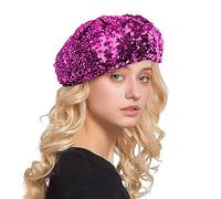Sombrero Lentejuelas para Mujer Gorro de Lentejuelas Tocado con Lentejuela Gorro de Baile para Niñas Disco Festival Club Divertido Disfraz Elástico Talla única para Ropa de Disco Accesorio (One Size)