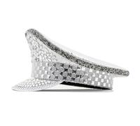 Sombrero marino con diamantes de imitación, remache tachonado, ala grande, sombrero para jóvenes y adultos, fiesta temática, festival de música, sesiones de fotos, accesorios de diamantes de imitación