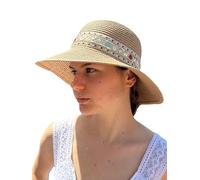 Sombrero Marrón Mujer De Paja Protección Solar Panama Pamela Playa Verano Esparto Gorra para Sol Visera Enrollable Estilo Egipcio