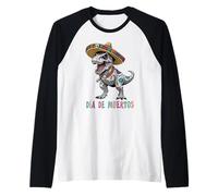 Sombrero Mexicano T-Rex Sugar Skull Día de Muertos Calavera Camiseta Manga Raglan
