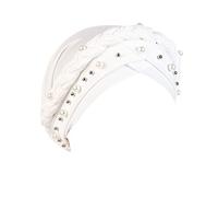 Sombrero monocromático suave de una sola trenza para mujer, sombrero musulmán Baotou, sombrero loco de lona, blanco, Talla única