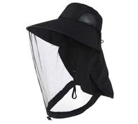 Sombrero mosquitera para actividades aire libre, Midge Head Net Control Hat Sun ive Cubierta de malla transpirable for la cara al aire libre Multicolor(Black)