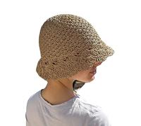 Sombrero Mujer De Paja Protección Solar Panama Pamela Playa Verano Esparto Gorra para Sol Visera Enrollable Marrón Completo