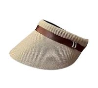 Sombrero Mujer Visera para Mujer, Gorra De Paja Elástica De ala Ancha para La Playa, Ajustable, con Protección UV.