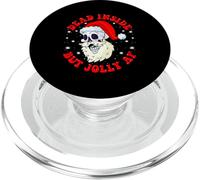 Sombrero navideño de Papá Noel con Forma de Calavera de Dead Inside But Jolly PopSockets PopGrip para MagSafe