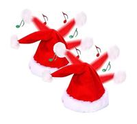 Sombrero navideño eléctrico similar, gorro de Papá Noel que canta y baila, gorros navideños eléctricos de Papá Noel que cantan y bailan, para artículos para fiestas de Navidad y Año Nuevo. (2pcs)