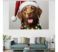 Sombrero Navideño Para Perro Tapiz Tapiz Pared Decoración Mural Arte Pared Para Sala De Estar Casa Hombres 73x95cm