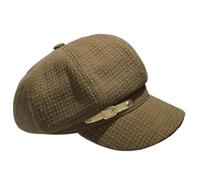 Sombrero negro de moda para mujer, forma octogonal, elegante pico de pato para adultos de moda y entusiastas del aire libre, protección solar al aire libre, marrón oscuro, Talla única