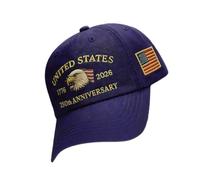 Sombrero número 250 - Gorra marina de Estados Unidos, gorra patriótica ajustable, gorra de béisbol de águila, bordado de fundación estadounidense con ajuste ajustable para la celebración del orgullo