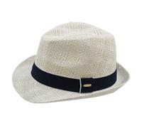 Sombrero Paja Hombre Mujer Fedora Borsalino Trilby Gorra Panamá Verano Playa ala Corta Moda Unisex (lu-255-blanco, 58cm)