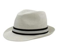 Sombrero Paja Hombre Mujer Fedora Borsalino Trilby Gorra Panamá Verano Playa ala Corta Moda Unisex (LU03045, 58cm)
