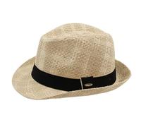 Sombrero Paja Hombre Mujer Fedora Borsalino Trilby Gorra Panamá Verano Playa ala Corta Moda Unisex (lu-255-beige, 58cm)