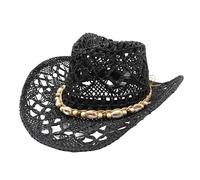 Sombrero Paja Moldeable Estilo Vaquero Occidente, Ahuecado Verano Hombre Mujer