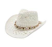 Sombrero Paja Moldeable Estilo Vaquero Occidente, Ahuecado Verano Hombre Mujer