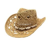 Sombrero Paja Moldeable Estilo Vaquero Occidente, Ahuecado Verano Hombre Mujer
