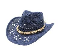 Sombrero Paja Moldeable Estilo Vaquero Occidente, Ahuecado Verano Hombre Mujer