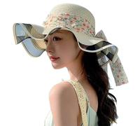 Sombrero Panama Paja Mujer Sombreros De Hombre Verano Plegable Ajustable Agujero Transpirable Vacaciones Senderismo Femenino con Detalles Florales y para un Estilo Elegante