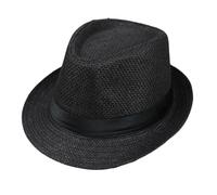 Sombrero Panama Unisex Sombrero Fedora Trilby Sombrero de Paja Sombrero Sol de Verano Beach Sun Cap Sombrero Copa Gorra de Jazz para Hombre Mujer Niño (FR/ES, Letras, M, Negro)