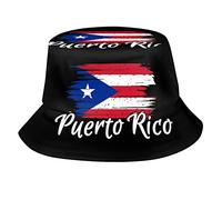 Sombrero para El Sol Bandera De Puerto Rico Banderas Puertorriqueñas Unisex Bucket Hat Impermeable Gorro De Pescador para Hombre Playa Mujer
