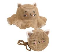 Sombrero para el Sol con | Diseño de de Paja a Juego Gorras de Verano Sombrilla - Cute Cartoon Cat Sunhat Accesorios de Verano