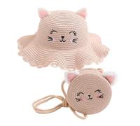 Sombrero para el Sol con | Diseño de de Paja a Juego Gorras de Verano Sombrilla - Cute Cartoon Cat Sunhat Summer Beach Suministros para Swim Beach