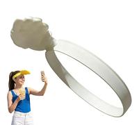 Sombrero para el sol sin usar las manos, diadema en forma de mano impresa en 3D, un sombrero divertido para el sol, diseño ligero y portátil, para playa, piscina, jardinería y fiestas al white 1 pcs